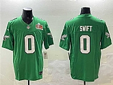 Men's Philadelphia Eagles #0 D'Andre Swift Green 2025 Super Bowl LIX Patch F.U.S.E. Throwback Vapor Untouchable Limited Stitched Jersey,baseball caps,new era cap wholesale,wholesale hats
